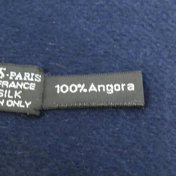 Auth HERMES Scarf Shawl Blue/Navy/Multicolor Silk/Angola - e60079a - Picture 8 of 8